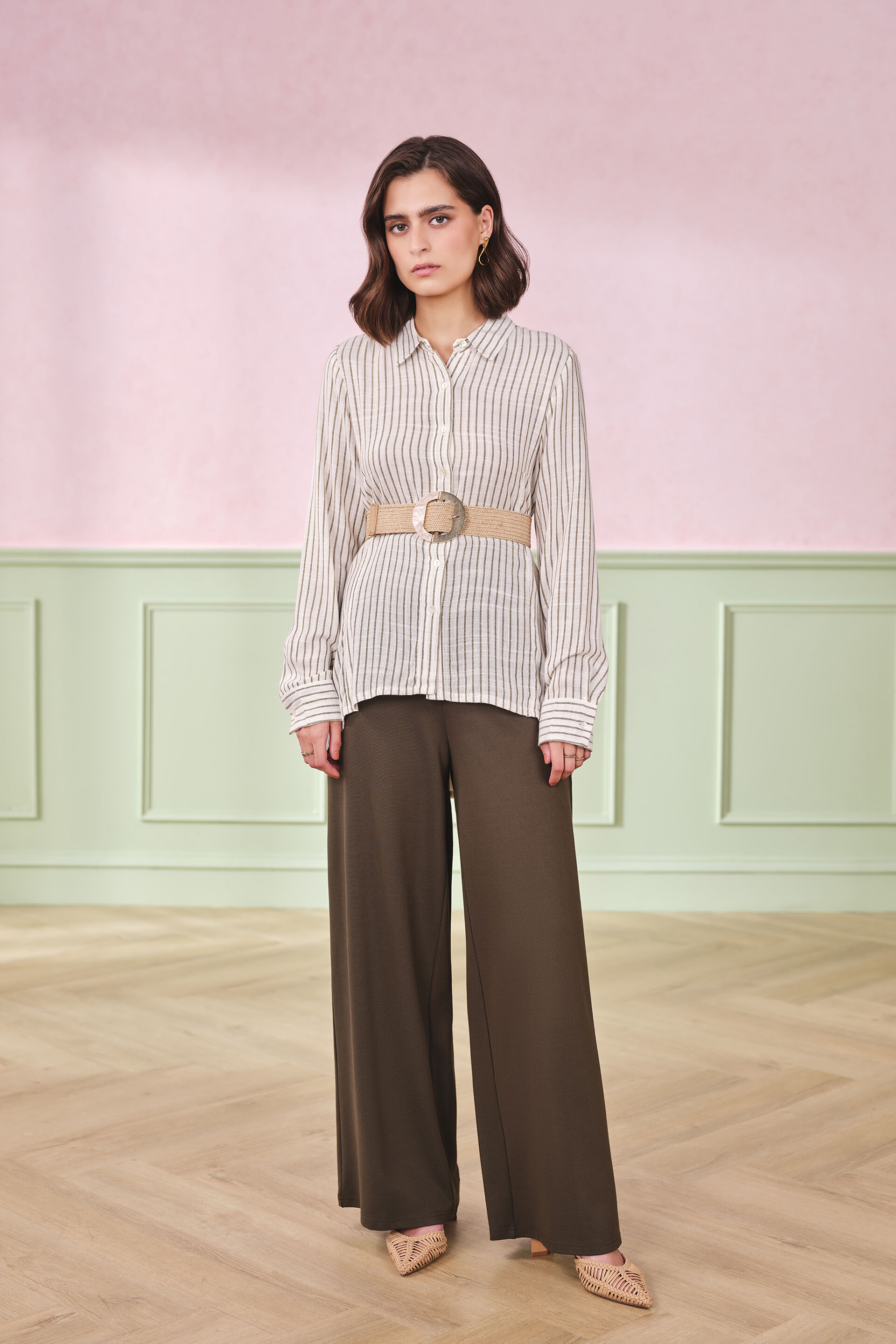 White & Grey Cotton Shirt, White, image 2